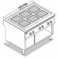 Плита электрическая, 6 квадратных конфорок, нейтральный шкаф