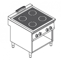 Плита индукционная 4-х конфорочная на открытом стенде