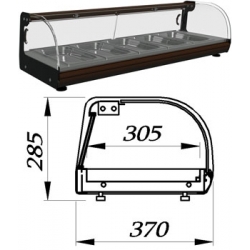 Витрина тепловая настольная, 7 гастроемкостей