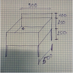 Ванна моечная сварная 1 гнездовая, мойка 900х500х500мм.